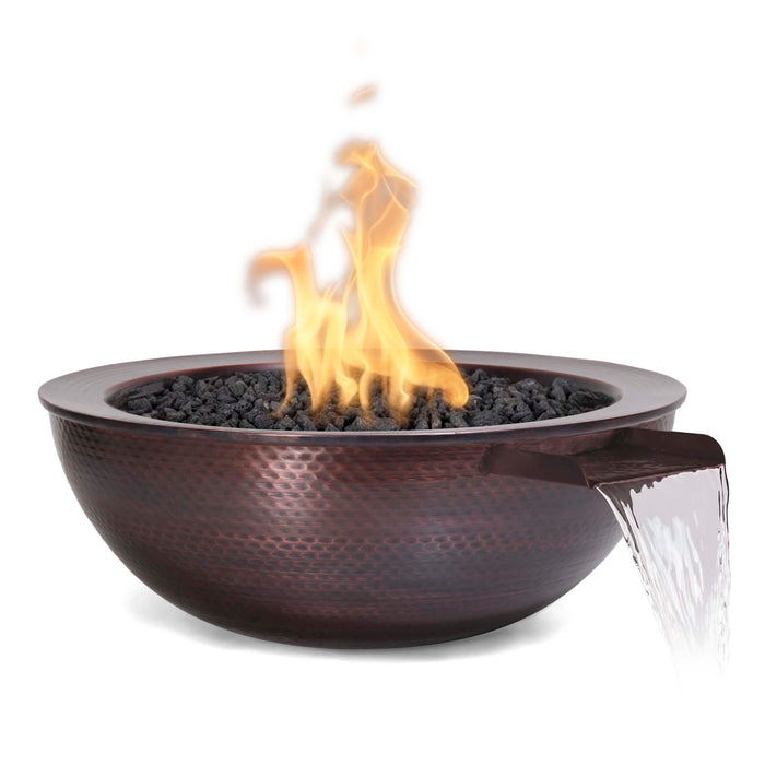 The Outdoor Plus 27" Sedona Fire & Water Bowl - Hammered Patina Copper (OPT-27RCPRFW)