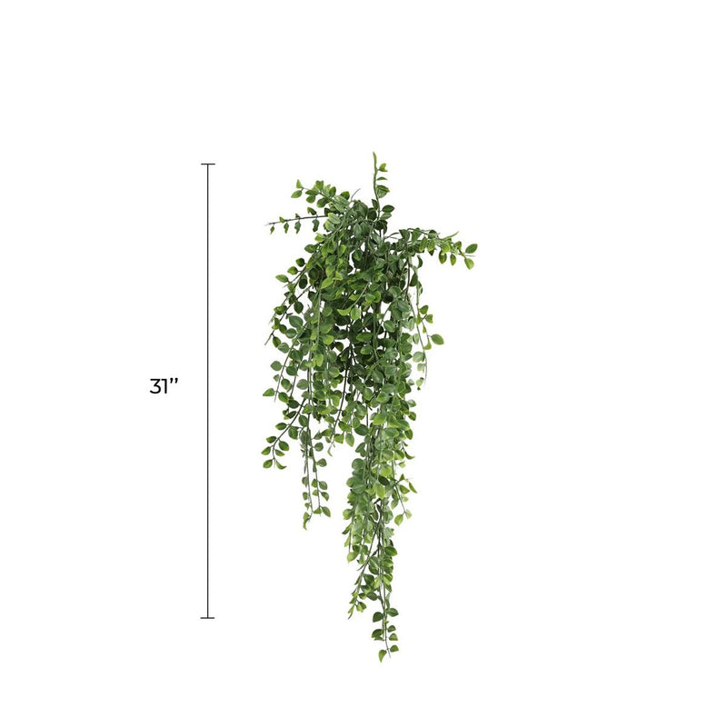 Artificial Hanging Pearls Garland Bushes – Dark Green UV Resistant & Fire Rated | 7.8in x 31in (20cm x 79cm Each)