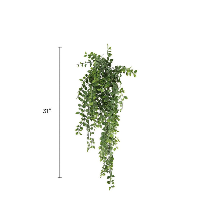Artificial Hanging Pearls Garland Bushes – Dark Green UV Resistant & Fire Rated | 7.8in x 31in (20cm x 79cm Each)