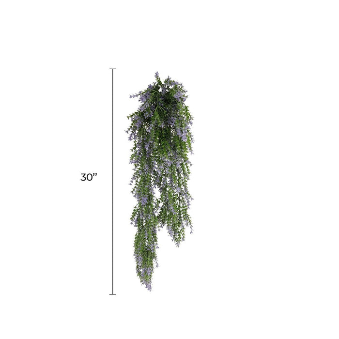 Artificial Hanging Purple & Green Willow Leaf Garland Bushes UV Resistant & Fire Rated | 7.8in x 30in (20cm x 76cm Each)