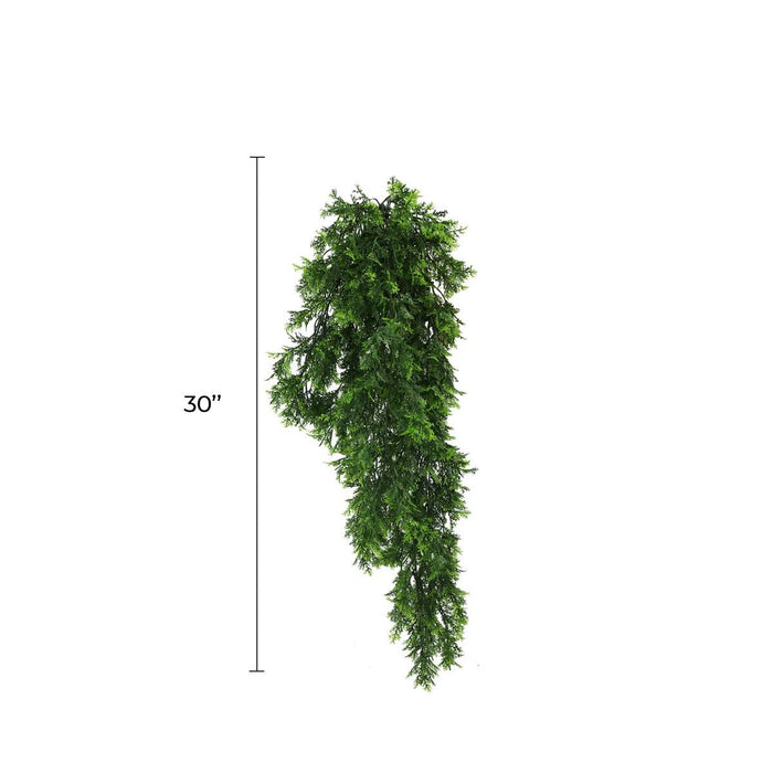 Artificial Mossy Hanging Cedar Vine Garland – UV Resistant & Fire Rated (8.6in x 30in | 22cm x 76cm)