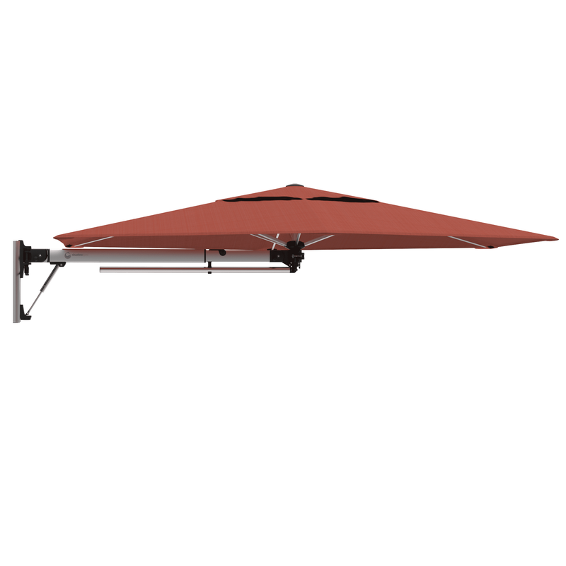Shadowspec Retreat Umbrella with unique Rust colored canopy on an all white background