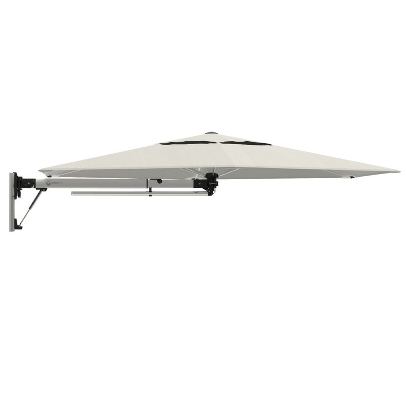 Shadowspec Retreat umbrella with Oyster color canopy on an all white background