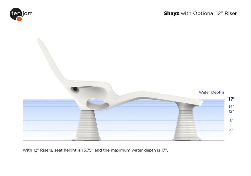 Risers for TenJam Shayz Lounger - 12 Inch Set