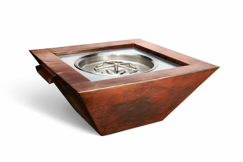 HPC Fire Sierra Smooth Copper Square Fire & Water Bowl