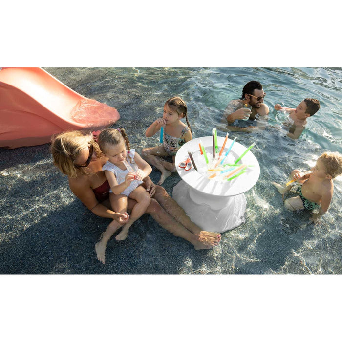 Ledge Lounger Signature Tall Ice Bin Side Table, Side Table With Ice Bin, In-Pool Side Table, Baja Shelf Side Table