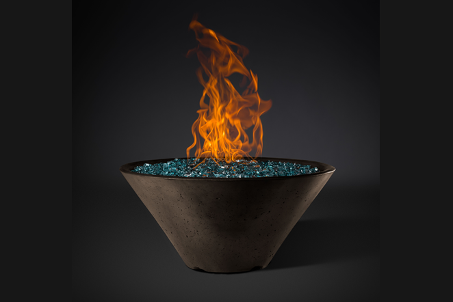 Slick Rock Concrete Conical Ridgeline Fire Bowl - Electronic Ignition