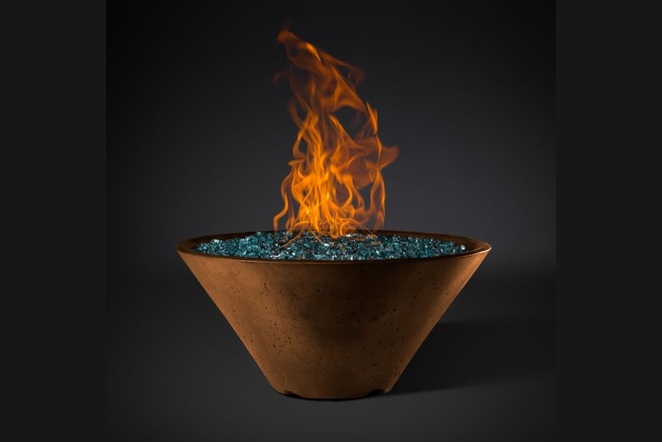 Slick Rock Concrete Conical RidgeLine Fire Bowl - Match Lit Ignition