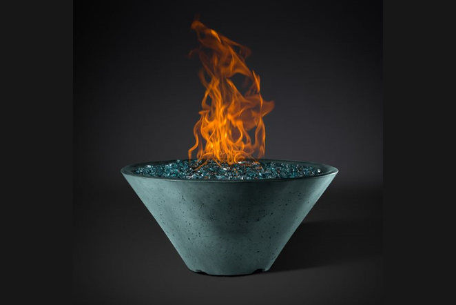 Slick Rock Concrete Conical RidgeLine Fire Bowl - Match Lit Ignition
