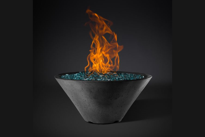 Slick Rock Concrete Conical RidgeLine Fire Bowl - Match Lit Ignition