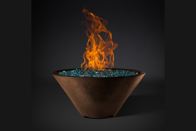 Slick Rock Concrete Conical RidgeLine Fire Bowl - Match Lit Ignition