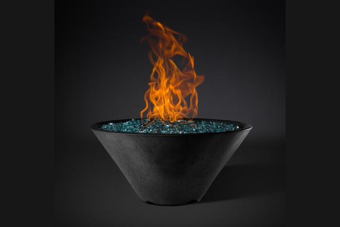 Slick Rock Concrete Conical Ridgeline Fire Bowl - Electronic Ignition