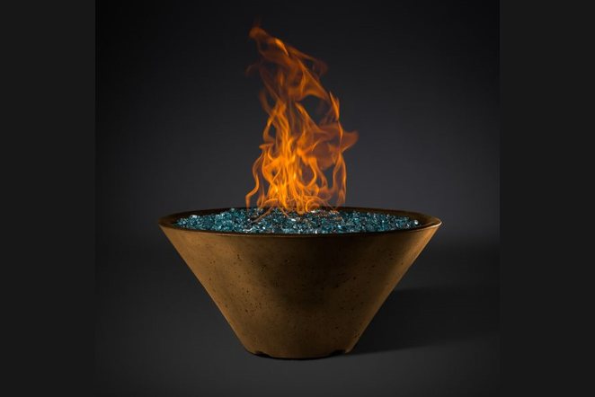 Slick Rock Concrete Conical RidgeLine Fire Bowl - Match Lit Ignition