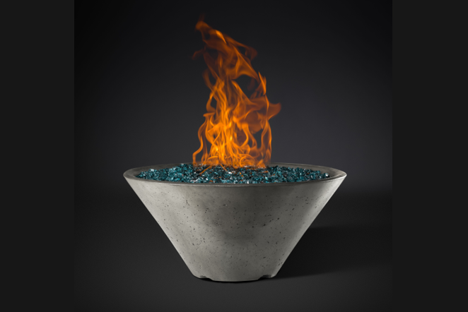 Slick Rock Concrete Conical Ridgeline Fire Bowl - Electronic Ignition