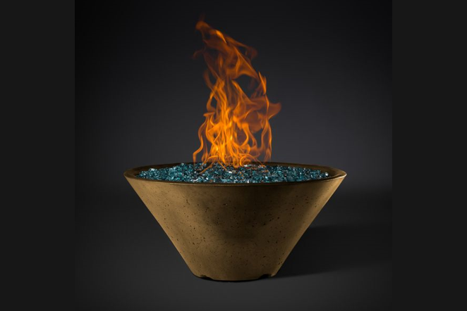 Slick Rock Concrete Conical RidgeLine Fire Bowl - Match Lit Ignition