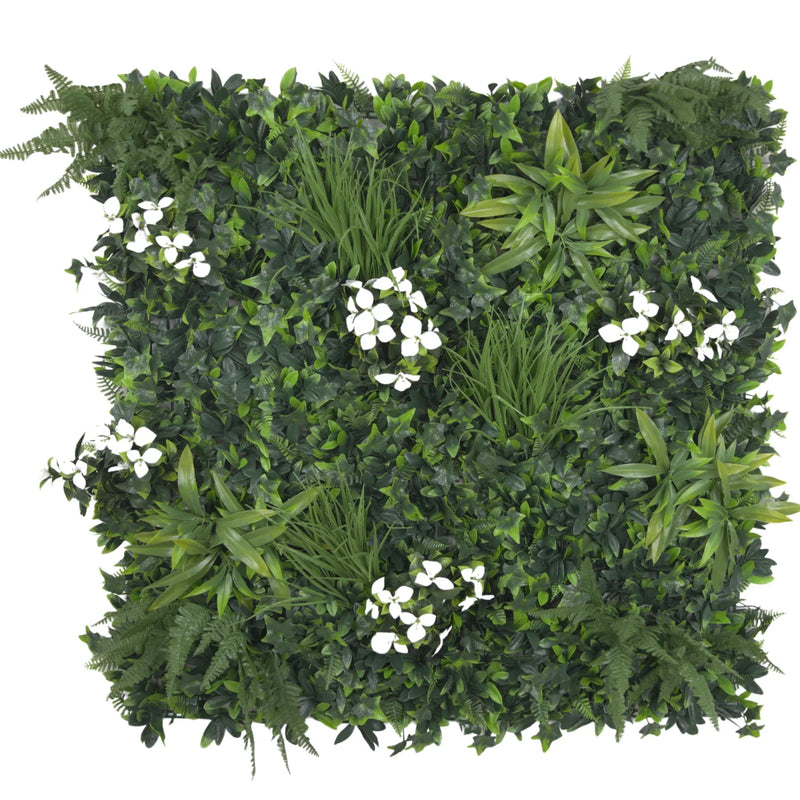 Sample Panel of Snowy White Artificial Vertical Garden (Small Sample) Commercial Grade UV Resistant