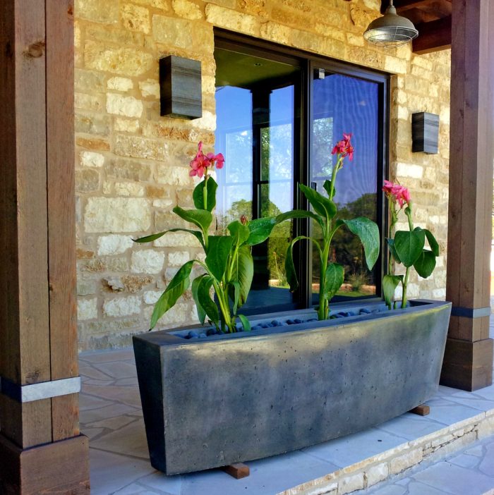 Slick Rock Concrete Square Linear Planter