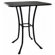 Black metal outdoor table on a white background