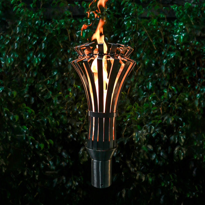 The Outdoor Plus Tiki Torch & Post Kit, Match Lit Ignition Fire Torch, Gas Fire Torch, Liquid Propane Fire Torch, Stainless Steel Fire Tiki Torch, Torch for Pathway Lighting