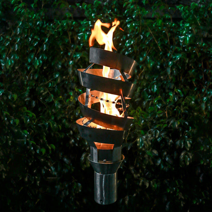 The Outdoor Plus Tiki Torch & Post Kit, Match Lit Ignition Fire Torch, Gas Fire Torch, Liquid Propane Fire Torch, Stainless Steel Fire Tiki Torch, Torch for Pathway Lighting