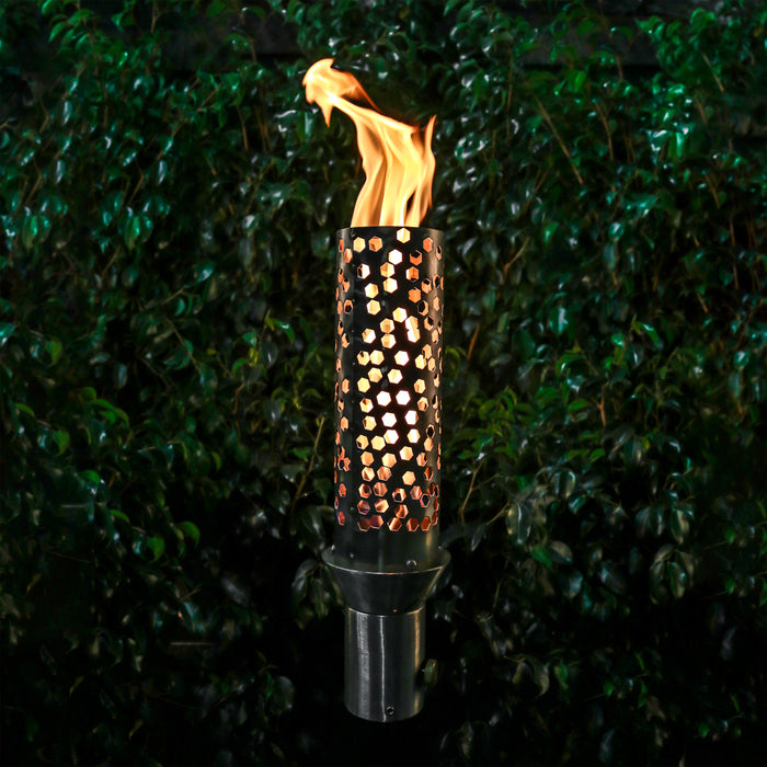 The Outdoor Plus Tiki Torch & Post Kit, Match Lit Ignition Fire Torch, Gas Fire Torch, Liquid Propane Fire Torch, Stainless Steel Fire Tiki Torch, Torch for Pathway Lighting