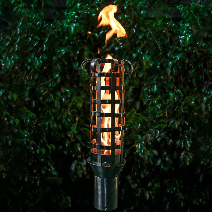 The Outdoor Plus Tiki Torch & Post Kit, Match Lit Ignition Fire Torch, Gas Fire Torch, Liquid Propane Fire Torch, Stainless Steel Fire Tiki Torch, Torch for Pathway Lighting