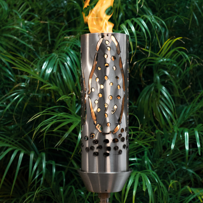 The Outdoor Plus Tiki Torch & Post Kit, Match Lit Ignition Fire Torch, Gas Fire Torch, Liquid Propane Fire Torch, Stainless Steel Fire Tiki Torch, Torch for Pathway Lighting