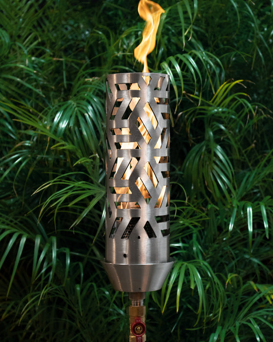 The Outdoor Plus Tiki Torch & Post Kit, Match Lit Ignition Fire Torch, Gas Fire Torch, Liquid Propane Fire Torch, Stainless Steel Fire Tiki Torch, Torch for Pathway Lighting