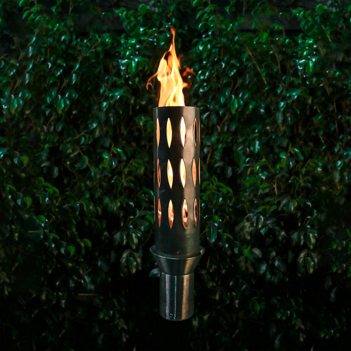 The Outdoor Plus Tiki Torch & Post Kit, Match Lit Ignition Fire Torch, Gas Fire Torch, Liquid Propane Fire Torch, Stainless Steel Fire Tiki Torch, Torch for Pathway Lighting