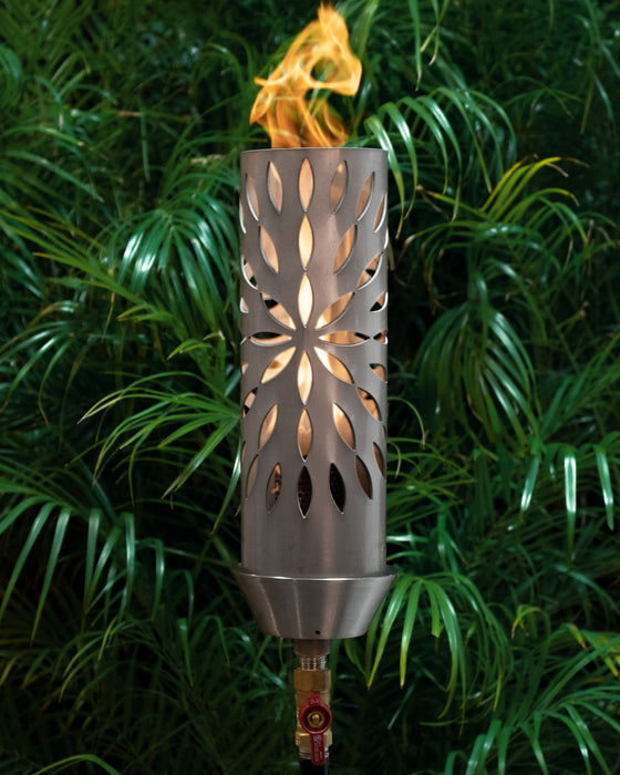 The Outdoor Plus Tiki Torch & Post Kit, Match Lit Ignition Fire Torch, Gas Fire Torch, Liquid Propane Fire Torch, Stainless Steel Fire Tiki Torch, Torch for Pathway Lighting