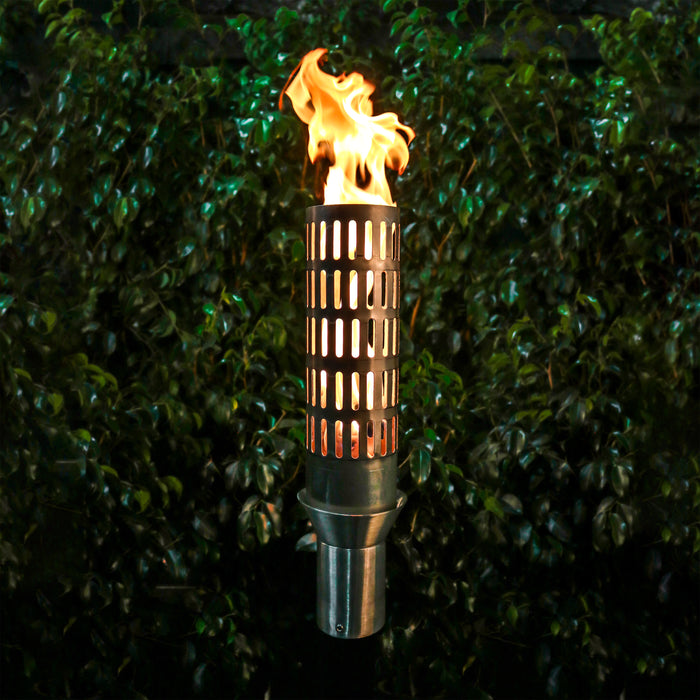 The Outdoor Plus Tiki Torch & Post Kit, Match Lit Ignition Fire Torch, Gas Fire Torch, Liquid Propane Fire Torch, Stainless Steel Fire Tiki Torch, Torch for Pathway Lighting