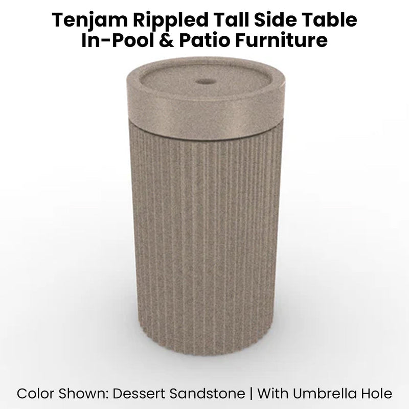 Tenjam Rippled Tall Side Table - In-Pool & Patio Side Table