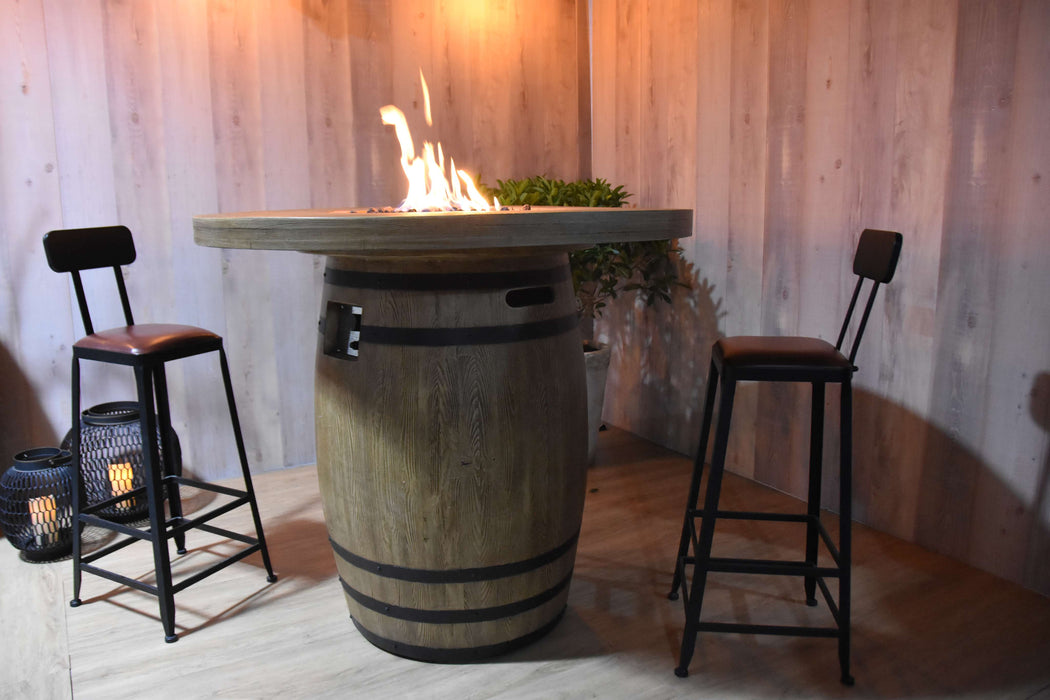 Elementi Lafite Barrel Bar Height Fire Table