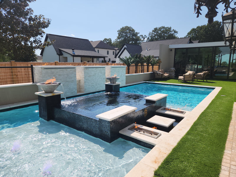 The Outdoor Plus Cazo Fire & Water Bowl - GFRC Concrete