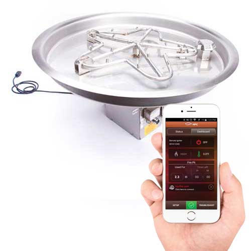 HPC Fire Round Bowl Fire Pit Insert - Electronic Ignition