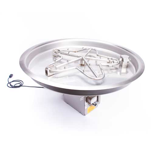 HPC Fire Round Bowl Fire Pit Insert - Electronic Ignition