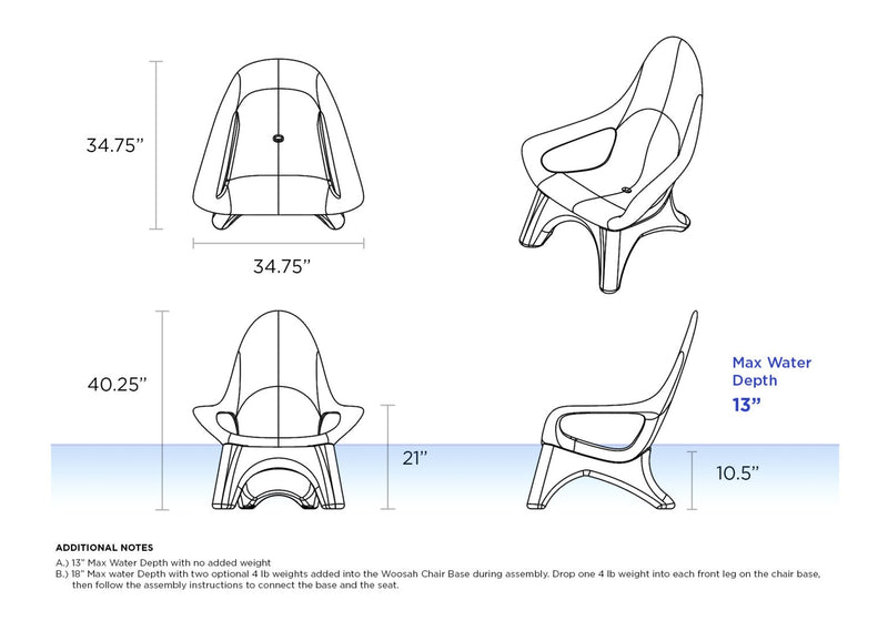 TenJam Woosah Chair with Tall Base (Set of Two)
