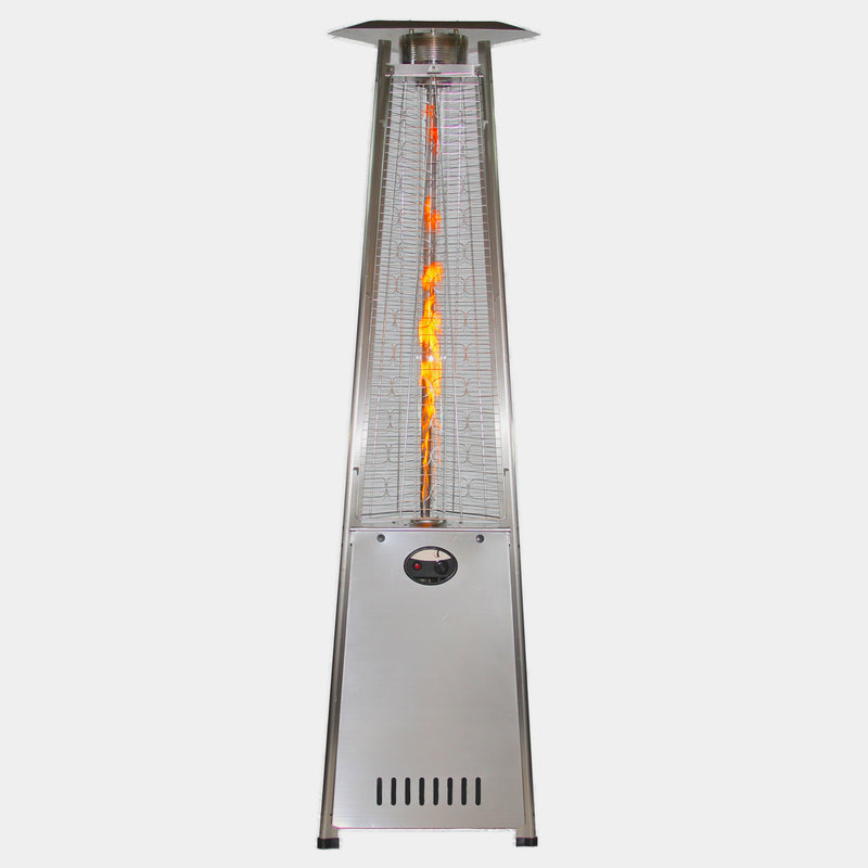 RadTec 93" Pyramid Flame Propane Patio Heater - Stainless Steel (PYR-SSP) | 41,000 BTU | Stylish Outdoor Heating