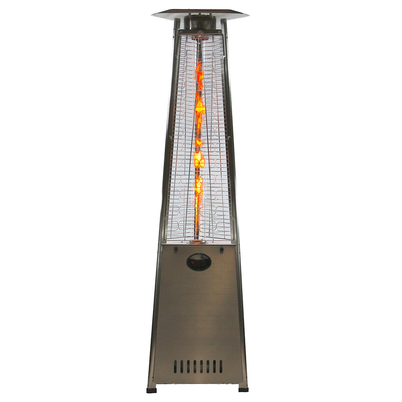 RadTec 93" Pyramid Flame Propane Patio Heater - Stainless Steel (PYR-SSP) | 41,000 BTU | Stylish Outdoor Heating