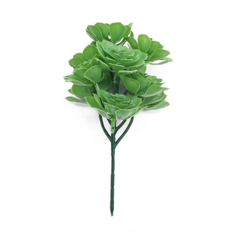 Set of 5 Faux Green Aeoniums Succulent Plants (11.8") UV Resistant