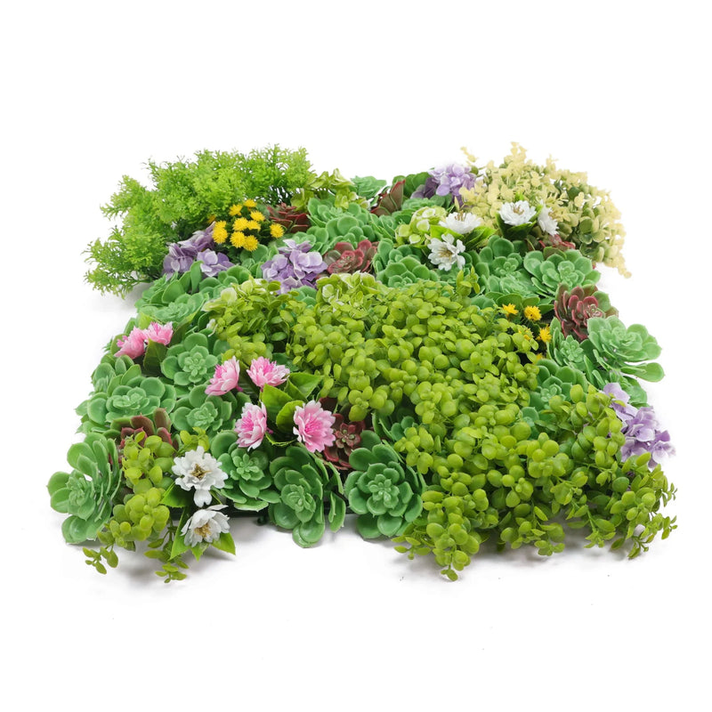 Artificial Dense Succulent Green Wall / Vertical Garden Panel 20" x 20" UV Resistant