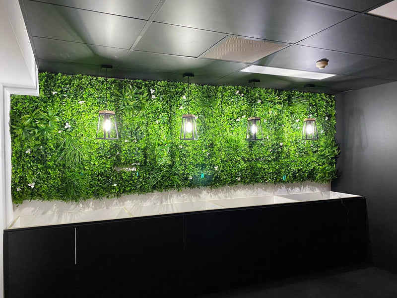 Luxury White Oasis Artificial Vertical Garden 40" x 40" 11SQ FT Commercial Grade UV Resistant