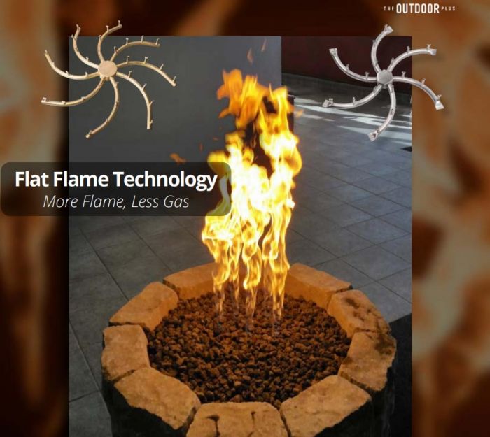 The Outdoor Plus Round Flat Pan & Triple S Bullet Burner - Fire Pit Insert