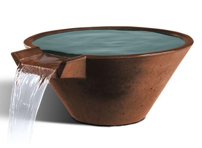 Slick Rock Concrete Cascade Conical Water Bowl