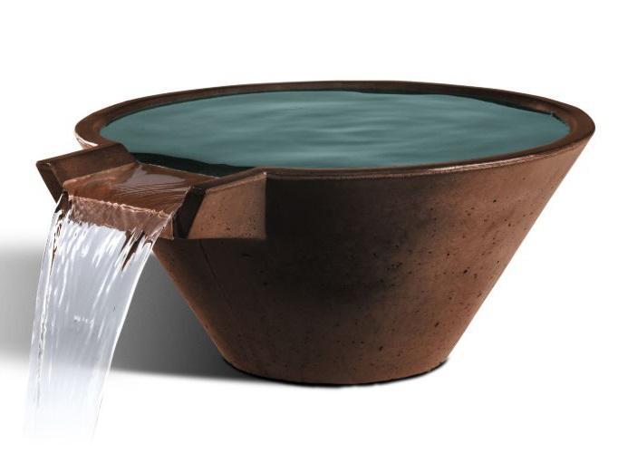 Slick Rock Concrete Cascade Conical Water Bowl