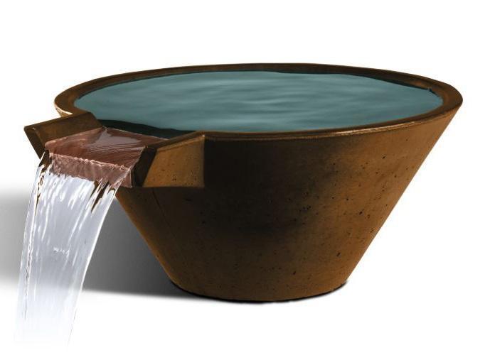 Slick Rock Concrete Cascade Conical Water Bowl