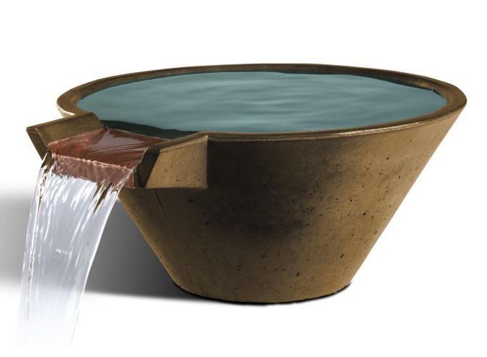 Slick Rock Concrete Cascade Conical Water Bowl