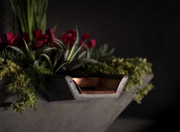 Slick Rock Concrete Cascade Square Planter and Water Bowl