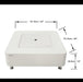 White rectangular perth fire table by Elemenit with dimensions labeled on a white background
