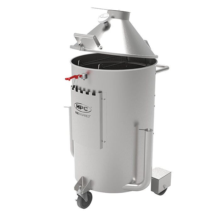 HPC Fire Drum Smoker, Stainless Steel Drum Smoker, Outdoor Smoker